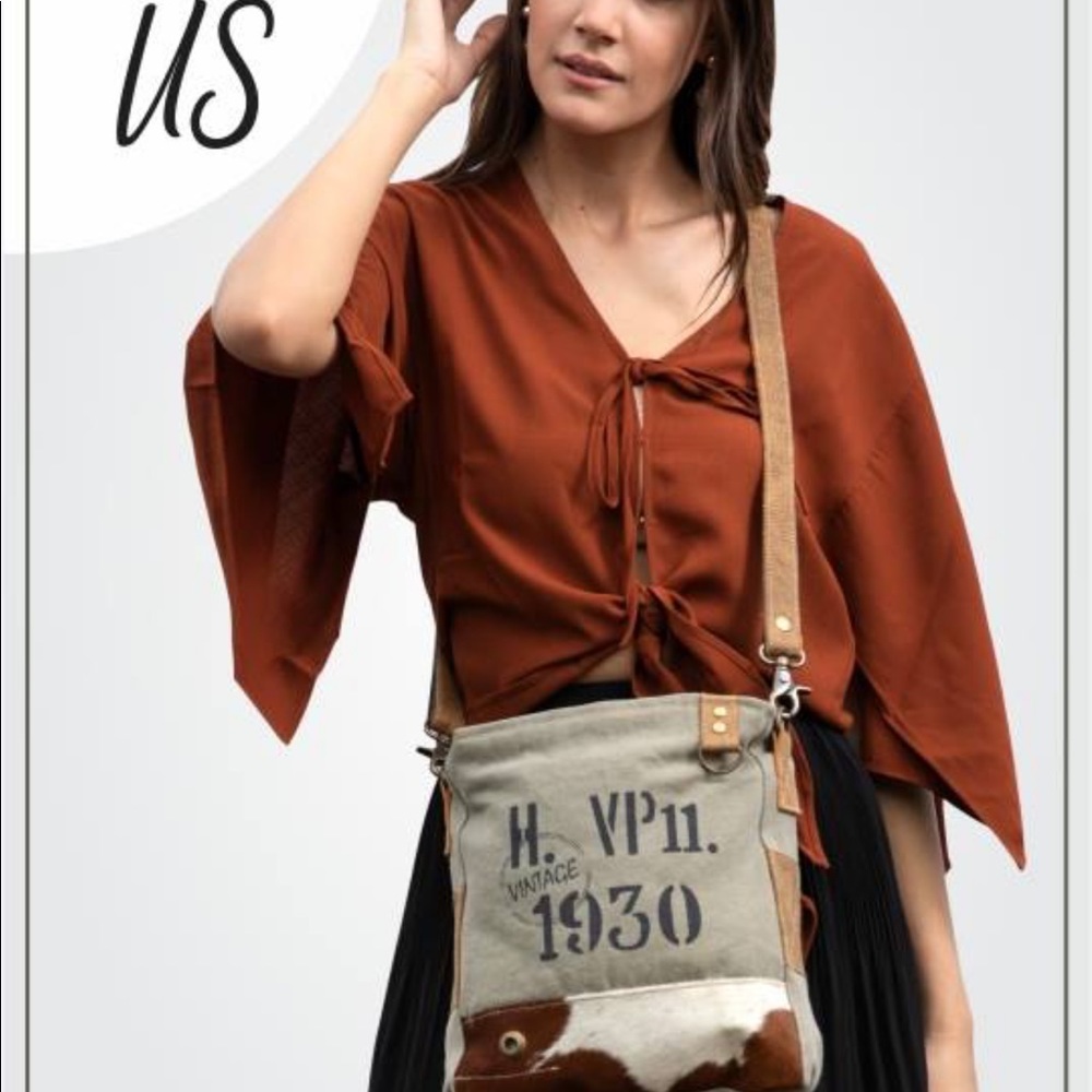 Era 1930 Shoulder Crossbody Canvas Purse upcycled - Picture 2 of 7